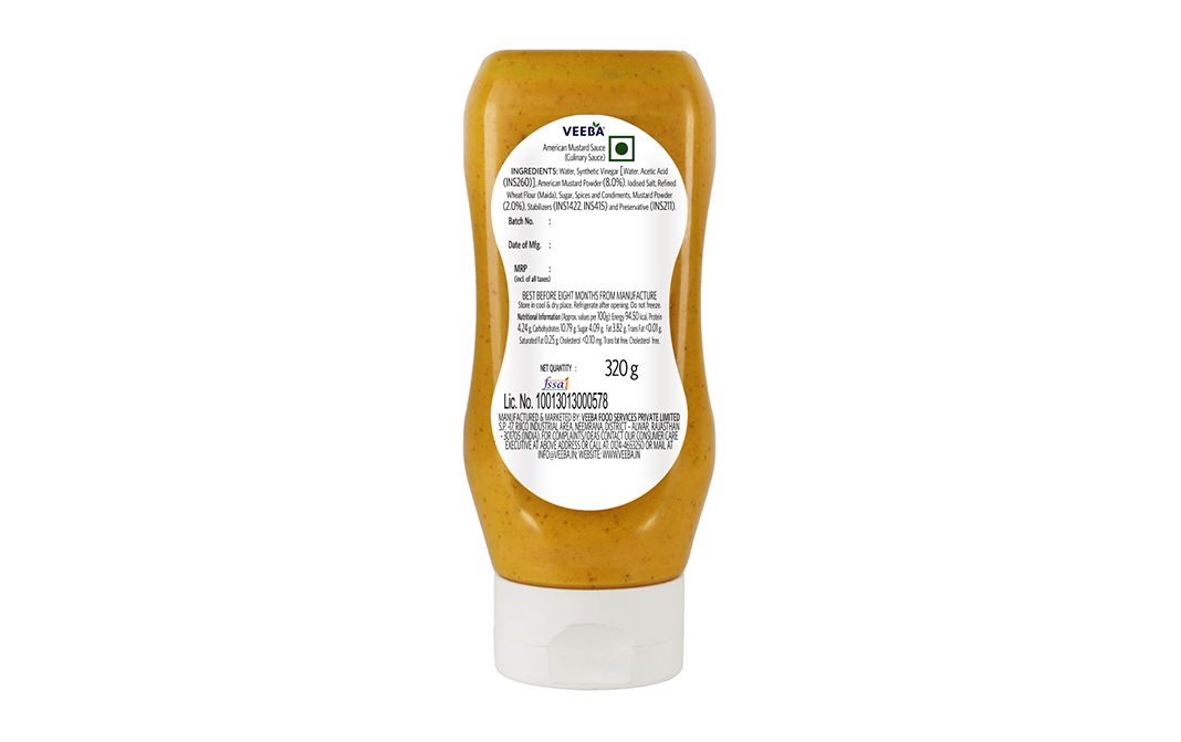 Veeba American Mustard Sauce   Plastic Bottle  300 grams